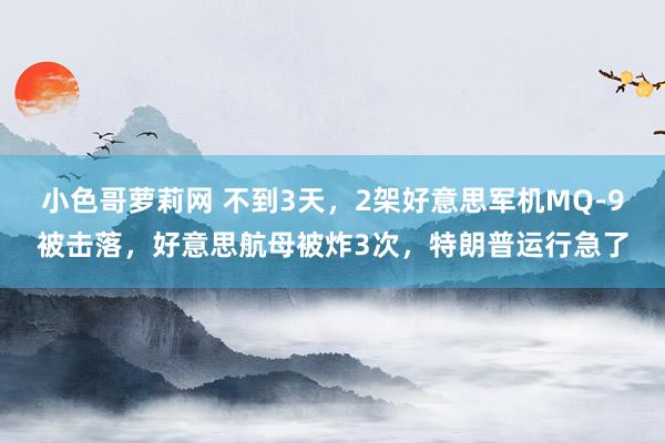 小色哥萝莉网 不到3天，2架好意思军机MQ-9被击落，好意思航母被炸3次，特朗普运行急了