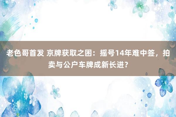 老色哥首发 京牌获取之困：摇号14年难中签，拍卖与公户车牌成新长进？