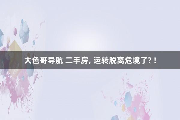 大色哥导航 二手房， 运转脱离危境了? !