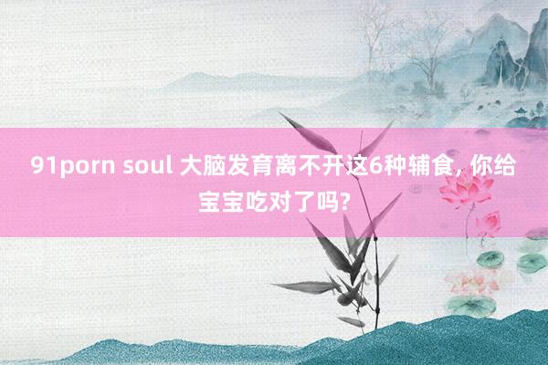 91porn soul 大脑发育离不开这6种辅食， 你给宝宝吃对了吗?