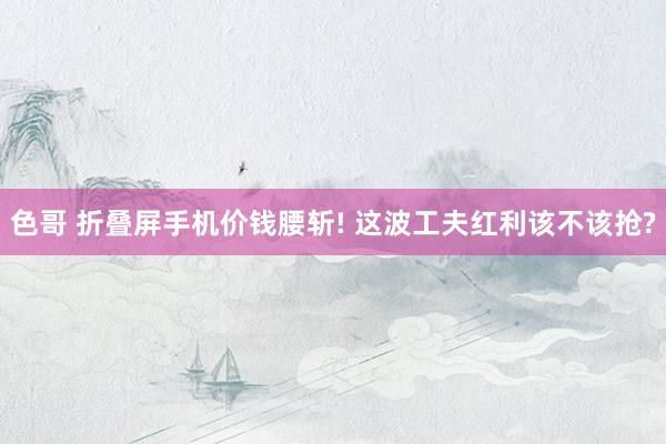 色哥 折叠屏手机价钱腰斩! 这波工夫红利该不该抢?