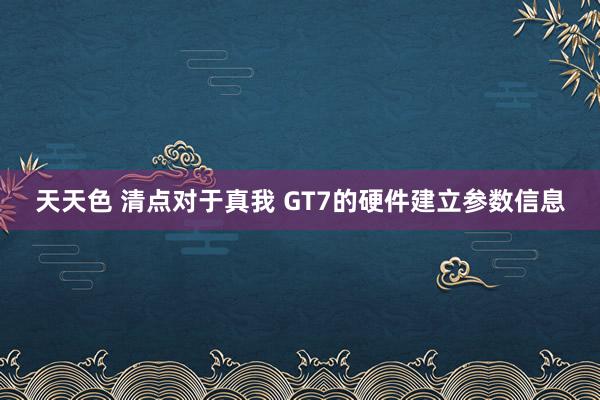 天天色 清点对于真我 GT7的硬件建立参数信息