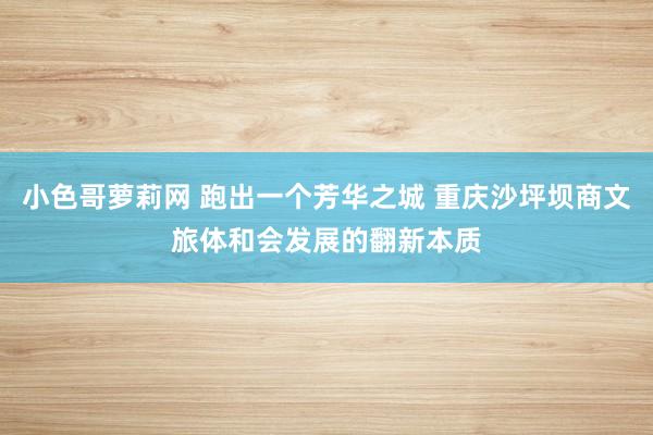 小色哥萝莉网 跑出一个芳华之城 重庆沙坪坝商文旅体和会发展的翻新本质
