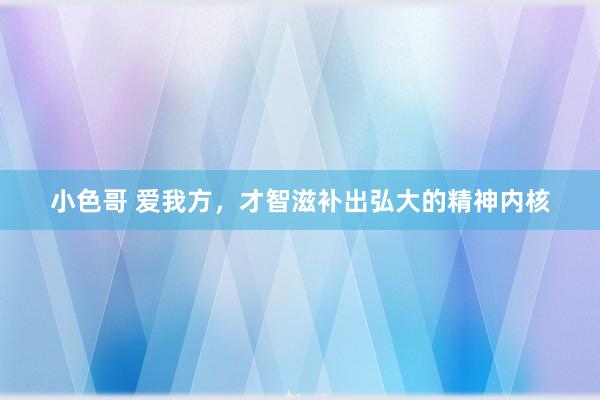 小色哥 爱我方，才智滋补出弘大的精神内核