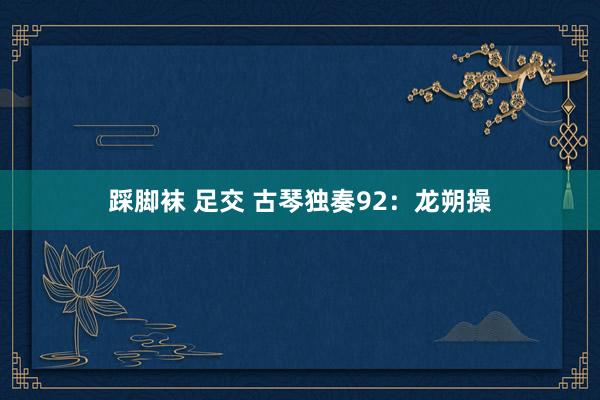 踩脚袜 足交 古琴独奏92：龙朔操