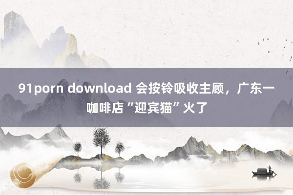 91porn download 会按铃吸收主顾，广东一咖啡店“迎宾猫”火了