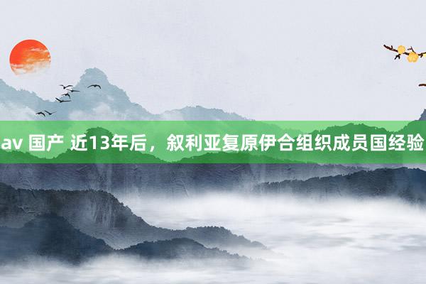 av 国产 近13年后，叙利亚复原伊合组织成员国经验