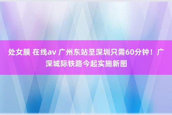 处女膜 在线av 广州东站至深圳只需60分钟！广深城际铁路今起实施新图